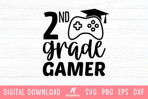 2nd Grade Gamer SVG: Graphics & T-Shirt Designs