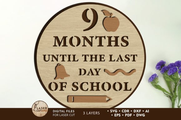 Back to School Round Decor Wall Panel for Laser Cutting