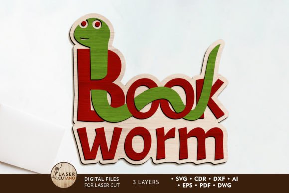 Book Worm School Laser Cut Template: A Creative Design for Modern Branding