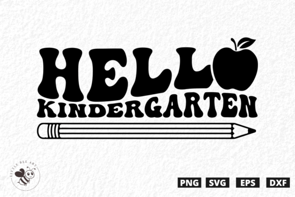 Hello Kindergarten Wavy SVG: Graphics for T-Shirt Designs