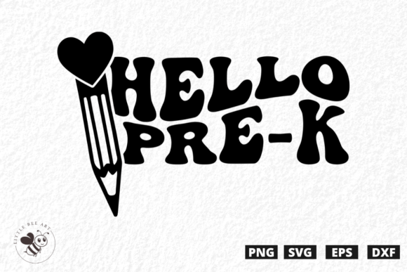 Hello Pre-k Wavy SVG: Graphics for T-Shirt Designs