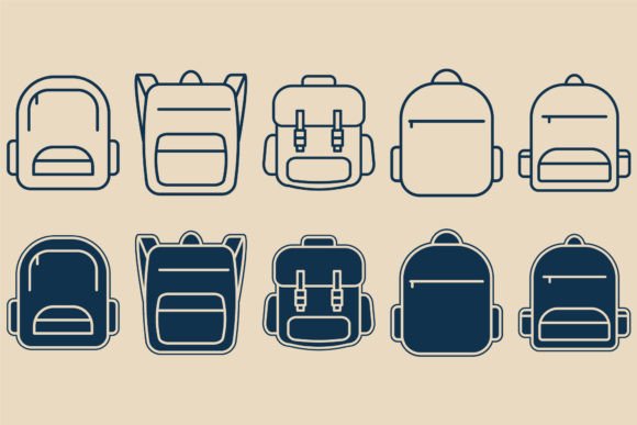 Minimalist Backpack Logo Graphics for Handmade Branding