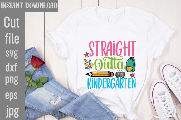 Straight Outta Kindergarten SVG Cut File: Graphics for Playful T-Shirt Designs