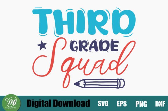 Third Grade Squad SVG Design: Crafts & Graphics for Local Branding